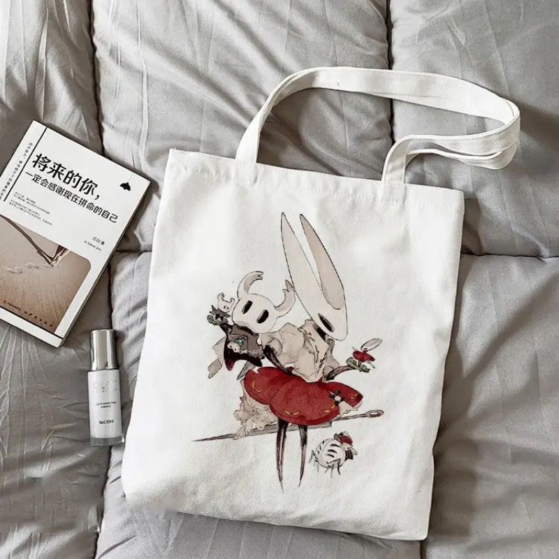 Canvas Tote Bag - Tas Kanvas Hollow Knight, Tas Selempang,