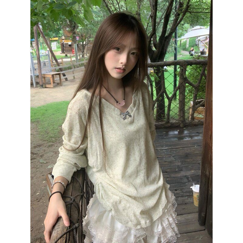 Women Fashion Korean - Blus lengan panjang model Korea dengan