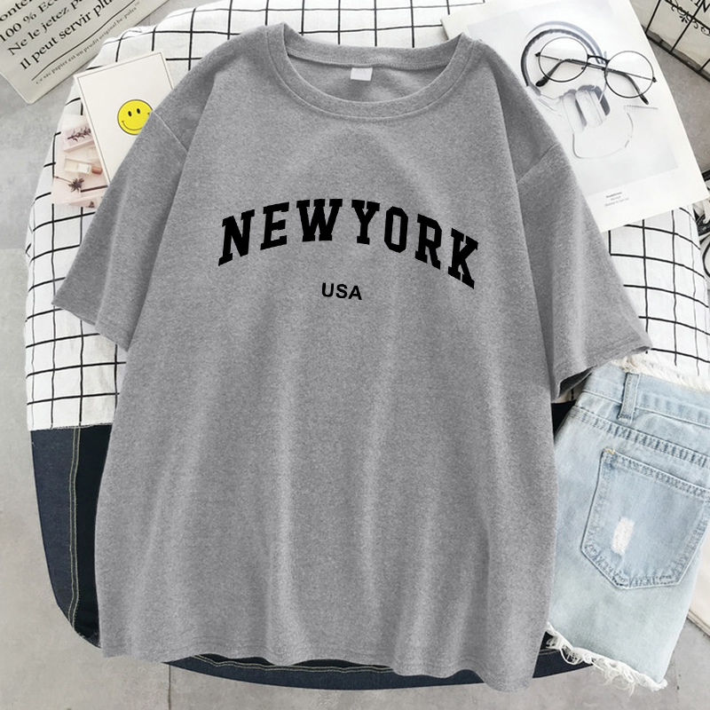 Women'S Fashion York - New York kaus grafis huruf Kota