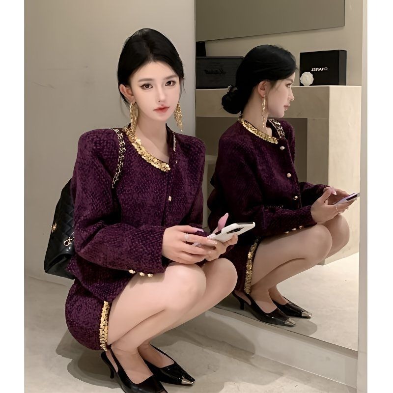 Women'S Fashion Long Coat - Setelan Dua Potong Musim Gugur Musim
