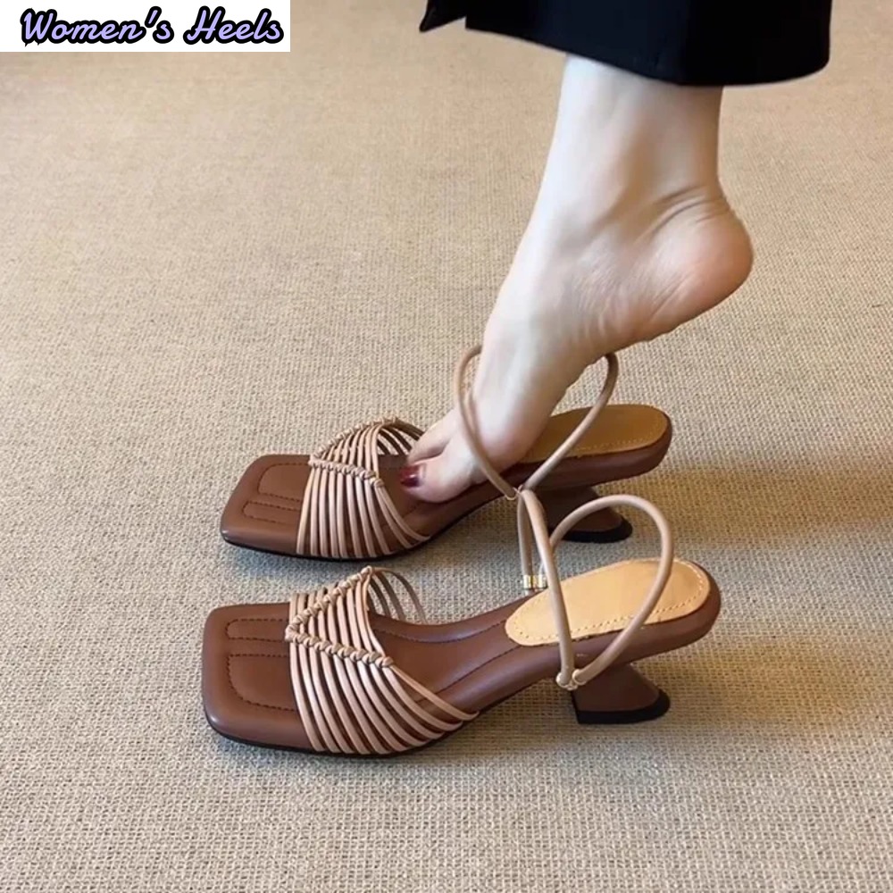 Women Fashion Korean - Sandal Romawi Hak Tinggi Bersol Lembut