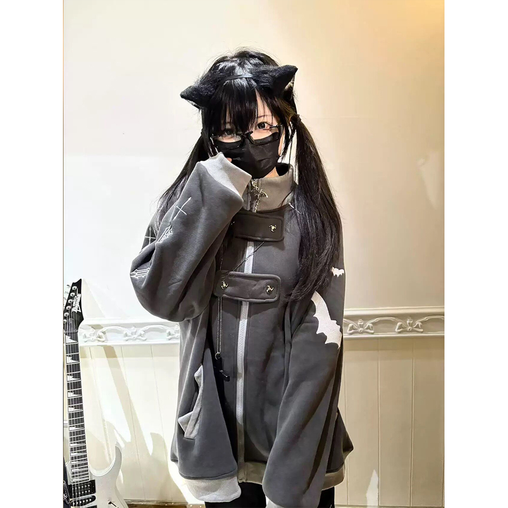 Hoodie Women Oversized - Hoodie Zip Up Gothic Y2K Wanita,