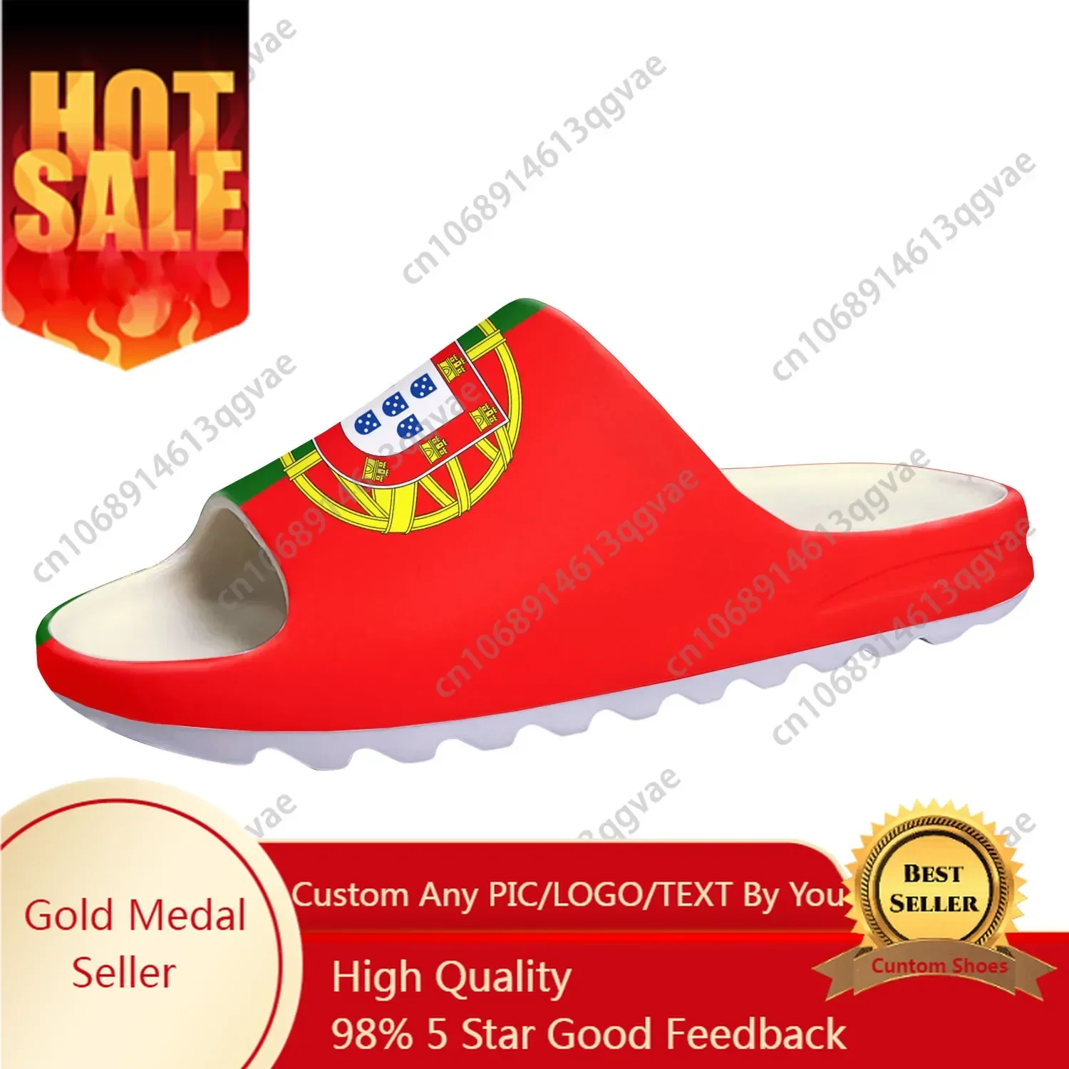 Women'S Fashion Portugal - Sandal Rumah Portugal Flag Soft Sole,
