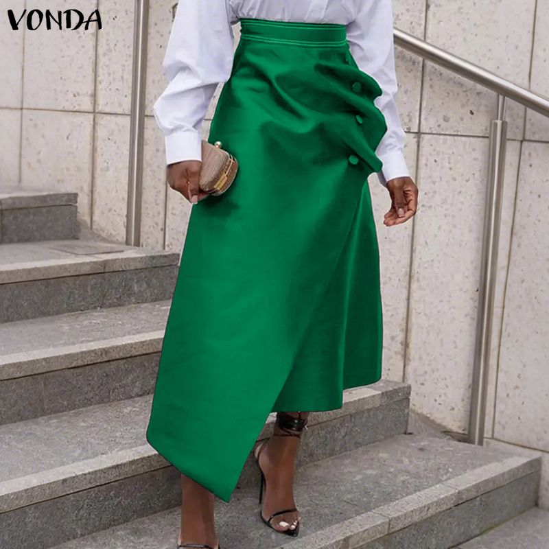 Women'S Fashion Kilt - VONDA Rok Satin Wanita Elegan Ukuran