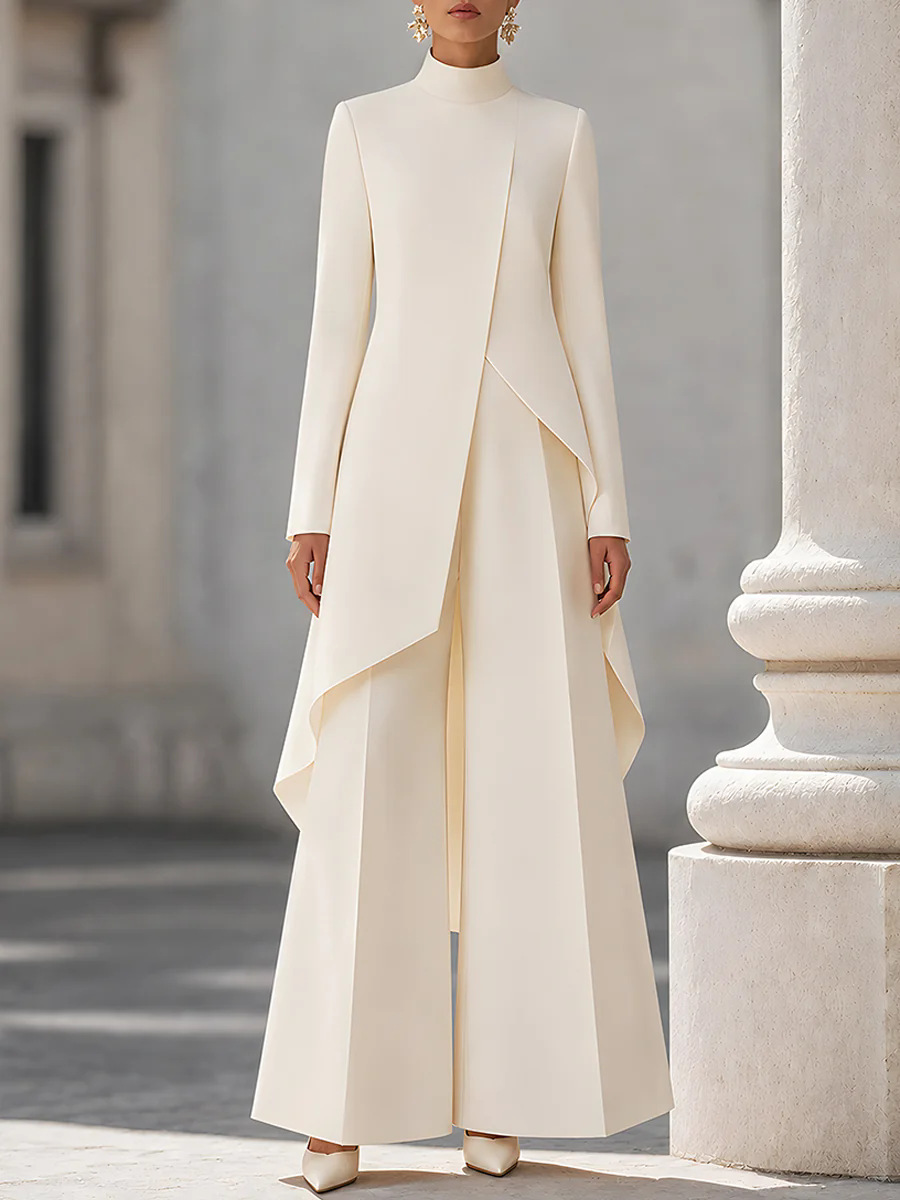 Wide Leg Palazzo Pants - Setelan Wanita Dua Potong: Atasan Lengan