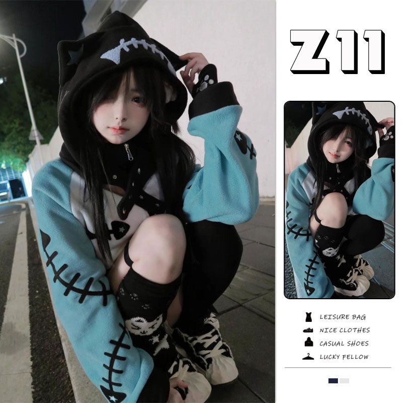 Hoodie Women Oversized - Hoodie wanita bergaya gotik dengan desain