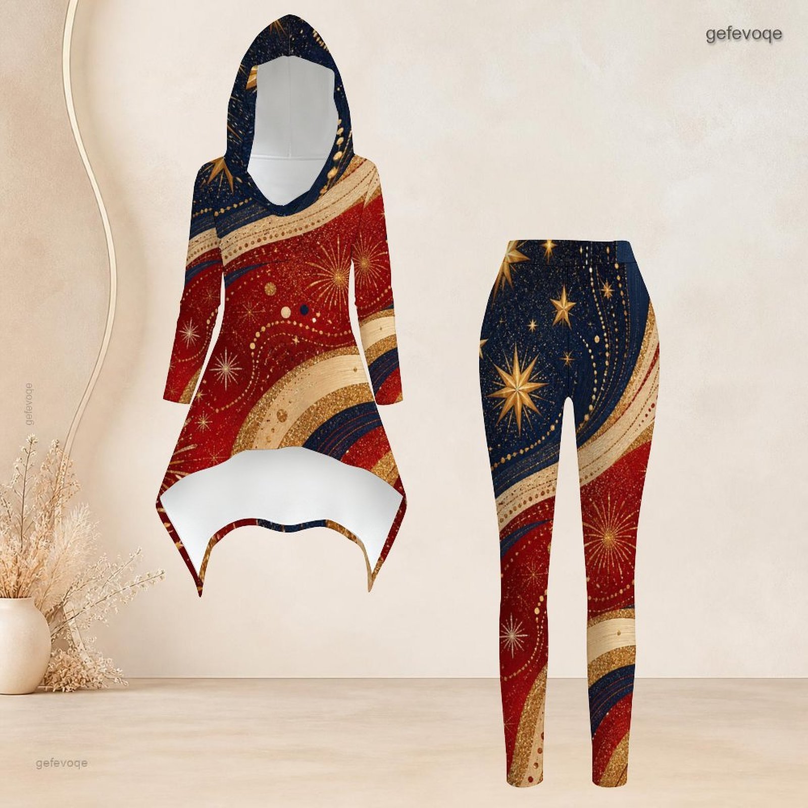 Women'S Fashion Leggings - Setelan Kasual Wanita 2 Potong, Atasan