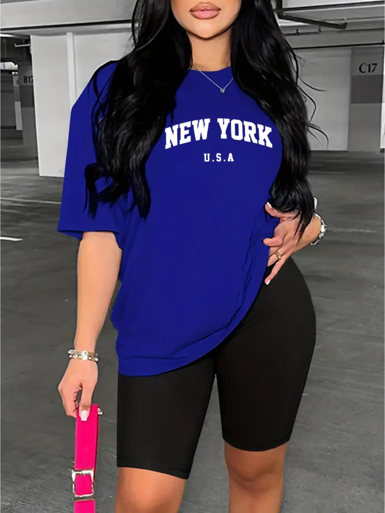 Women'S Fashion York - New York setelan kaus motif Usa