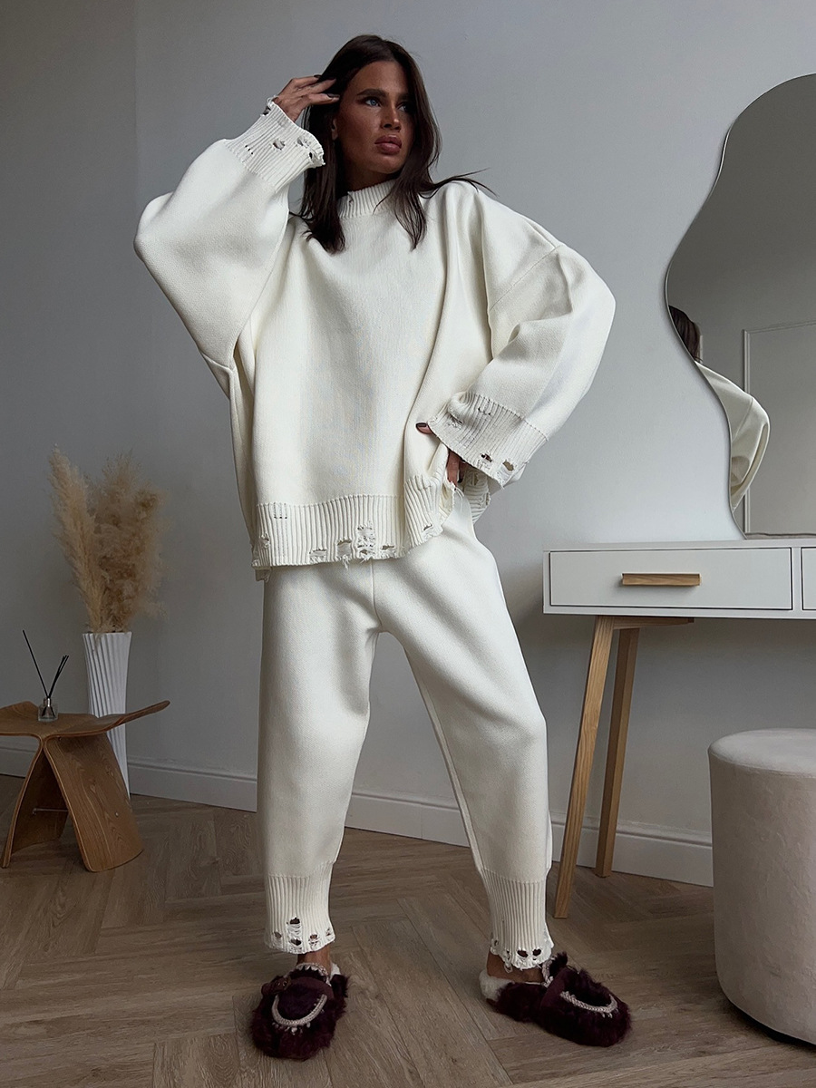Wide Leg Palazzo Pants - Wolfeel Sweter Rajut Turtleneck Baru Wanita