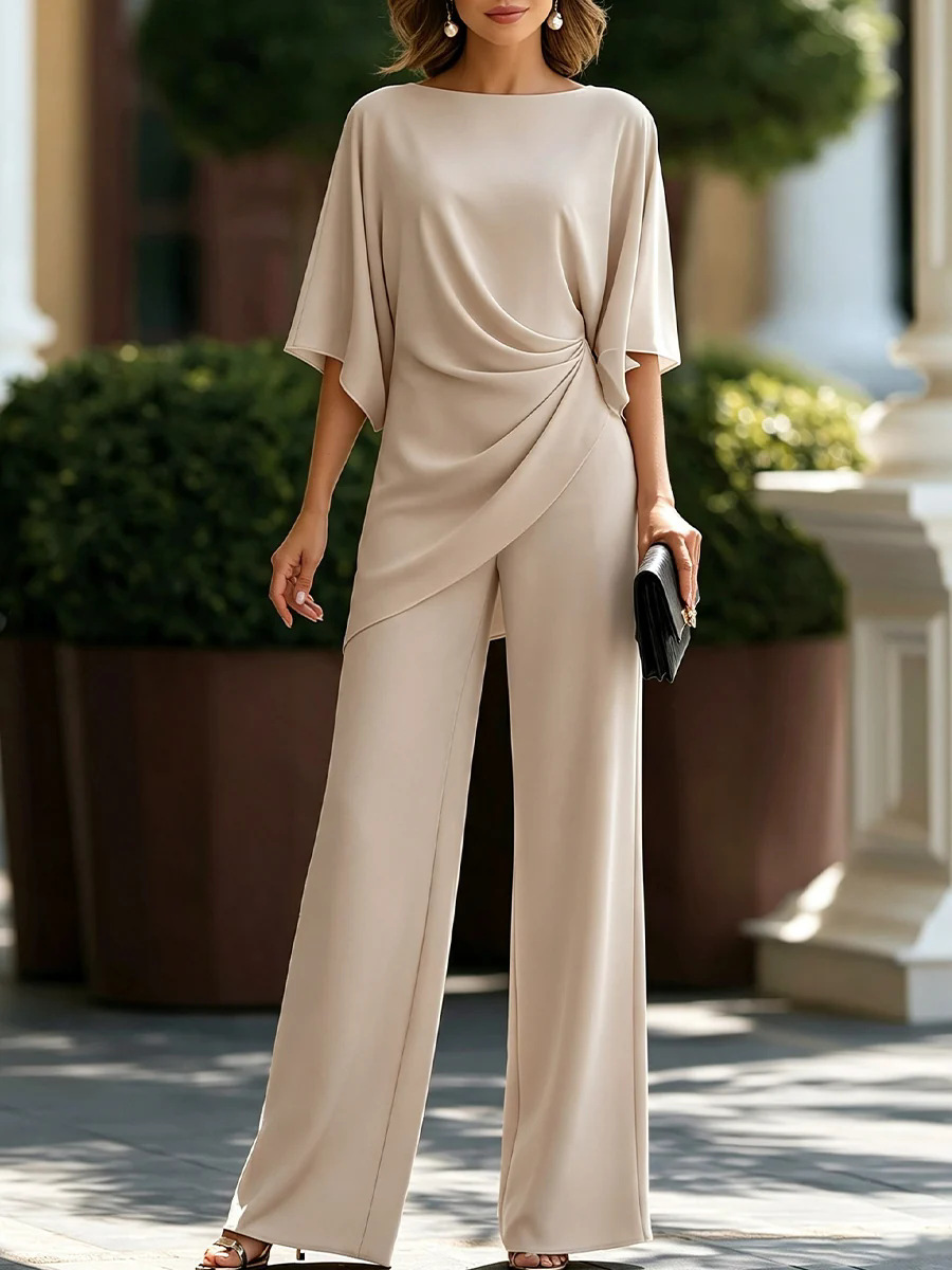 Setelan Wanita 2 Potong, Atasa - Wide Leg Palazzo Pants ulasan dan harga