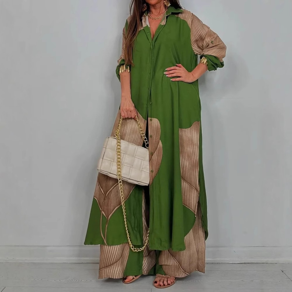 Setelan Wanita Elegan Atasan K - Wide Leg Palazzo Pants ulasan dan harga