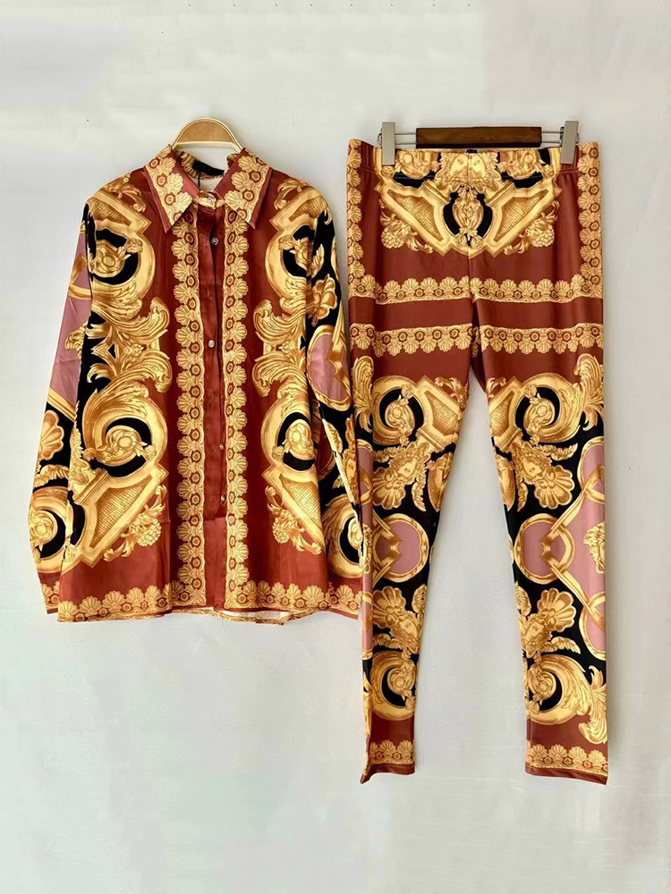 Set atasan longgar motif geome - Women'S Fashion Leggings ulasan dan harga