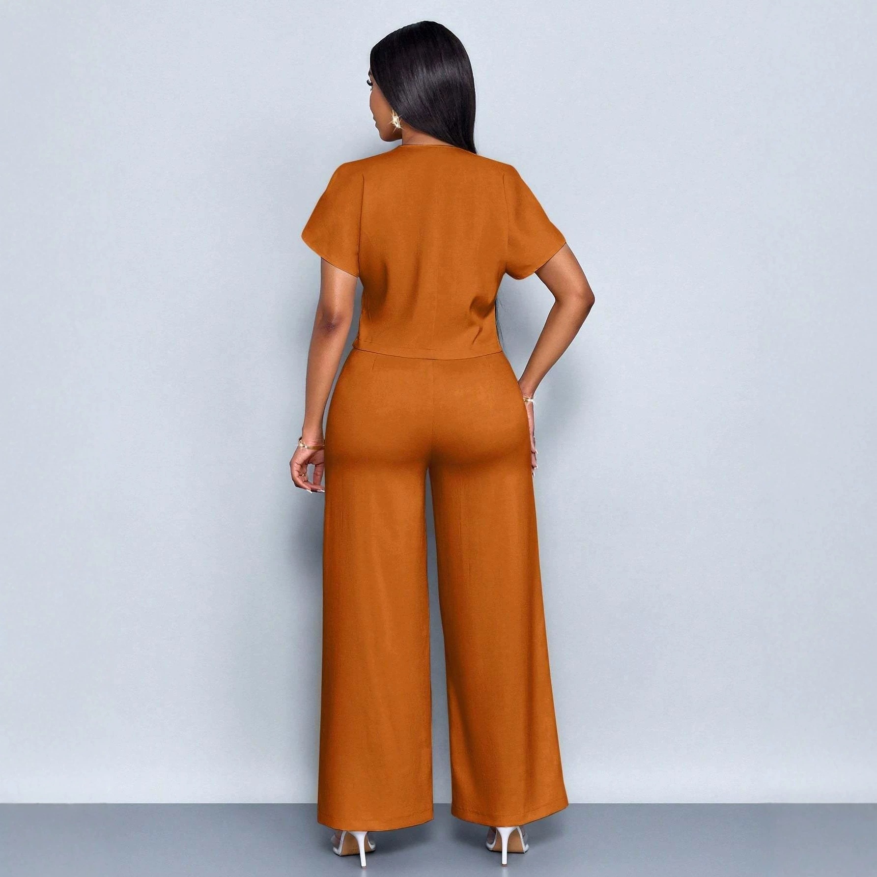 Setelan 2 Potong Elegan Musim  - Wide Leg Palazzo Pants ulasan dan harga
