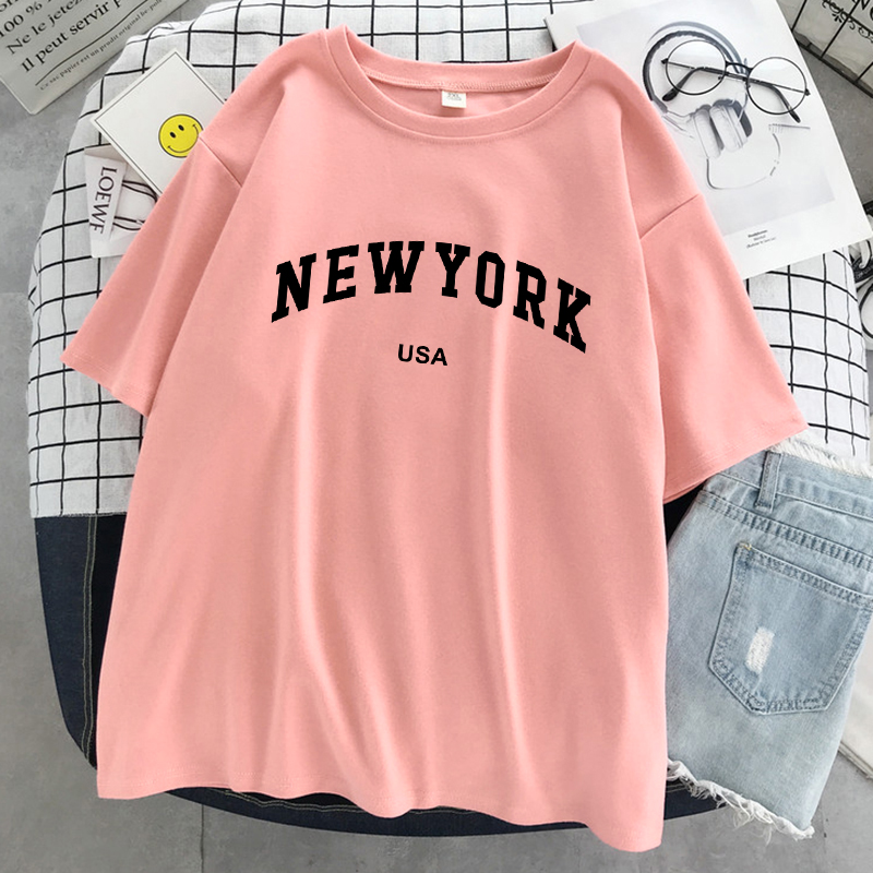 New York kaus grafis huruf Kot - Women'S Fashion York ulasan dan harga