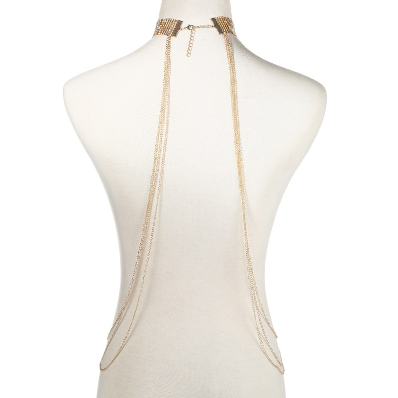 Warna Emas Tubuh Rantai Wanita - Women'S Fashion Harness ulasan dan harga