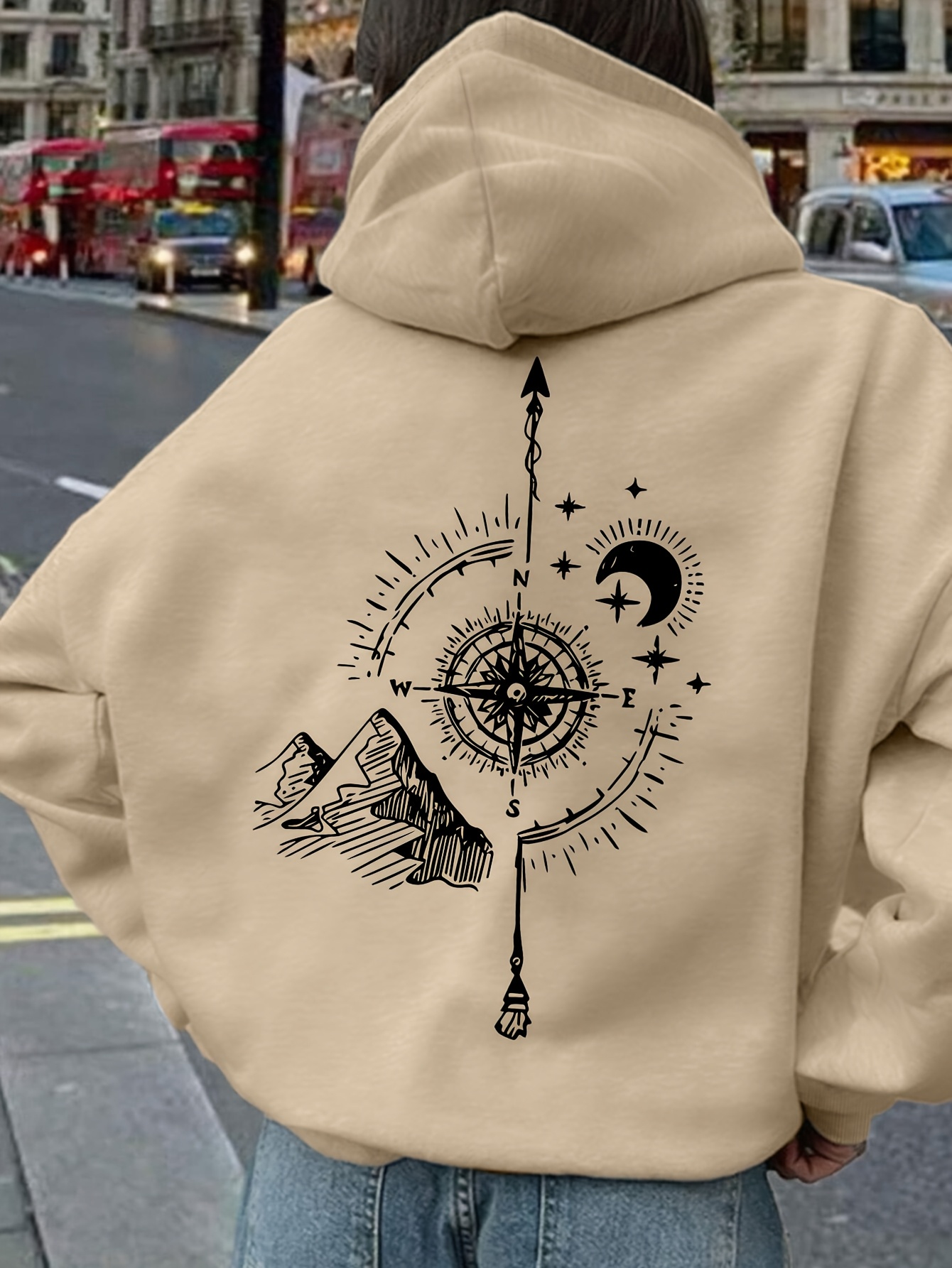 Hoodie Wanita Motif Kompas Uni - Hoodie Women Oversized ulasan dan harga