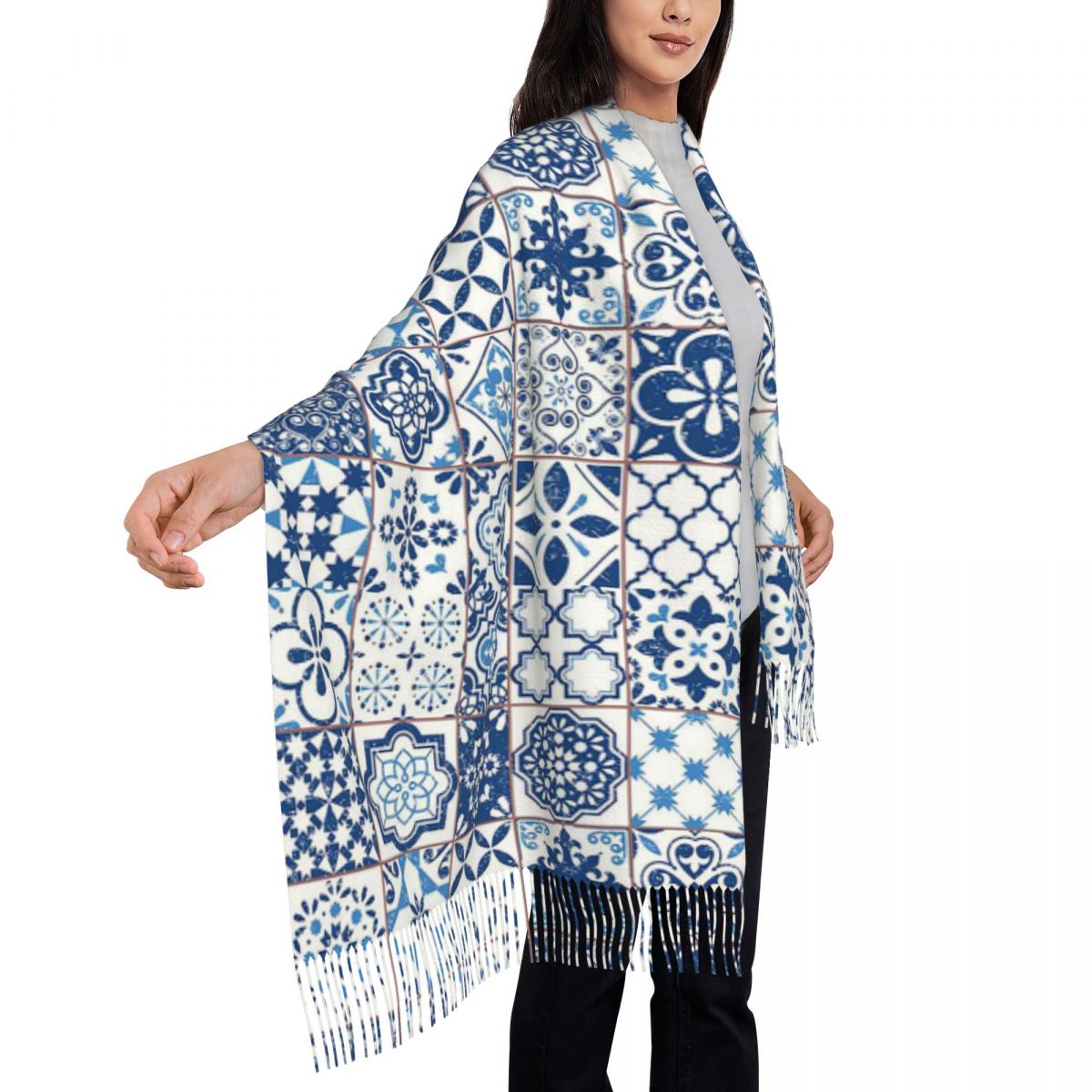 Selendang Bunga Azulejo Portug - Women'S Fashion Portugal ulasan dan harga