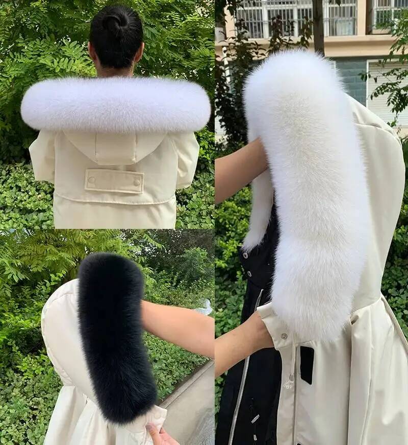 Kerah Bulu Asli 100% Alami unt - Women'S Fashion Long Coat ulasan dan harga