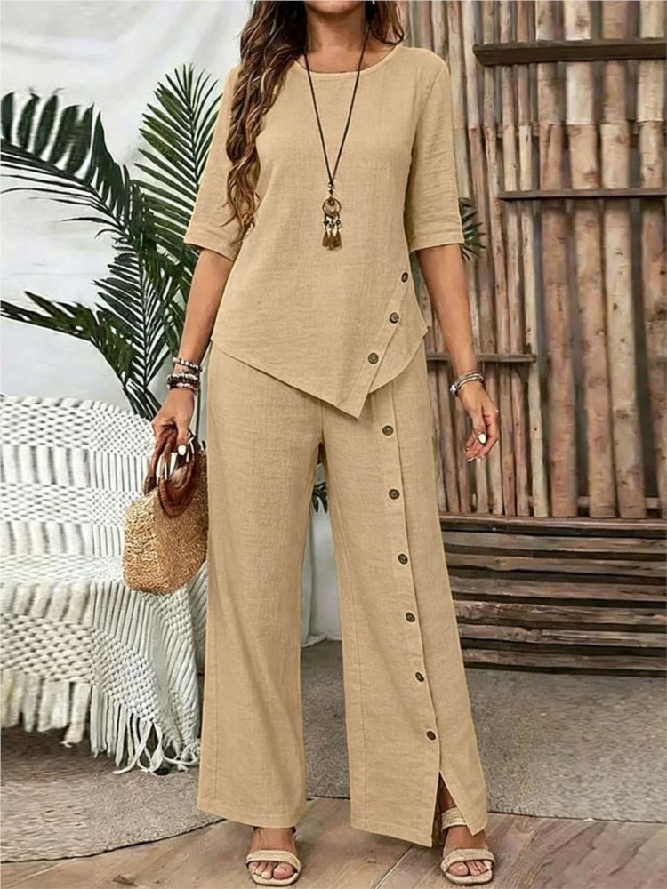 Setelan Dua Potong Wanita, Ata - Wide Leg Palazzo Pants ulasan dan harga
