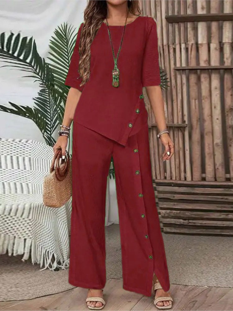 Setelan Dua Potong Wanita, Ata - Wide Leg Palazzo Pants ulasan dan harga